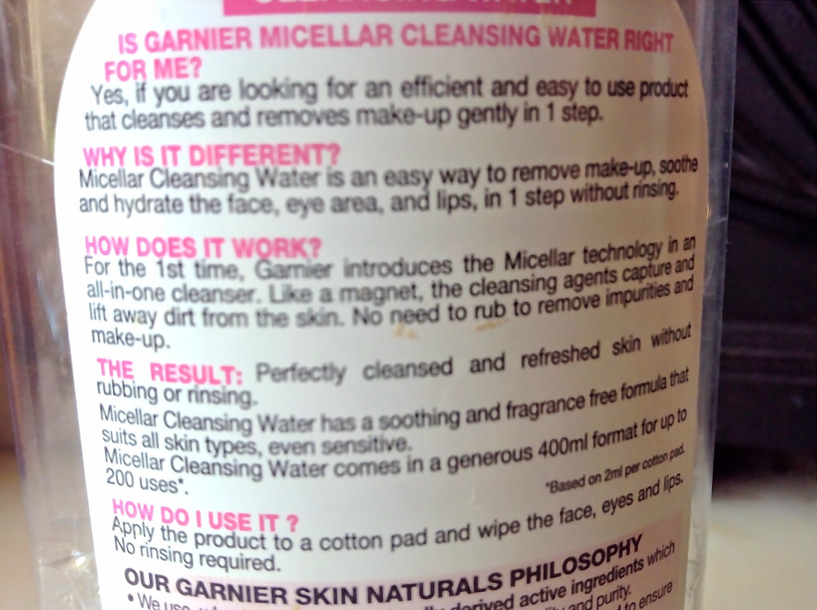 garnier micellar water review