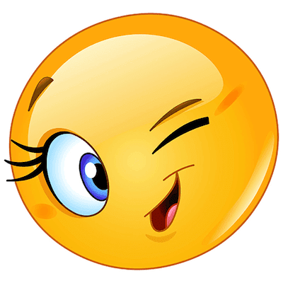 Cute wink emoji