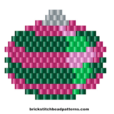 Free brick stitch seed bead weaving pattern color chart.