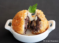 Arancini "Bolitas de arroz rellenas de morcilla y manzana" Arancini "Bolitas de arroz rellenas de morcilla y manzana"