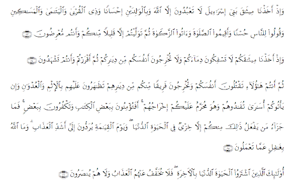 Surat Al Baqarah Ayat 83 Dan Artinya