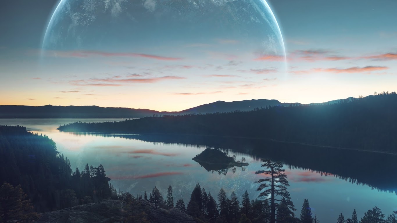 Landscape, Nature, Forest, Scenery, Moon, 4K, #154 Wallpaper PC Desktop