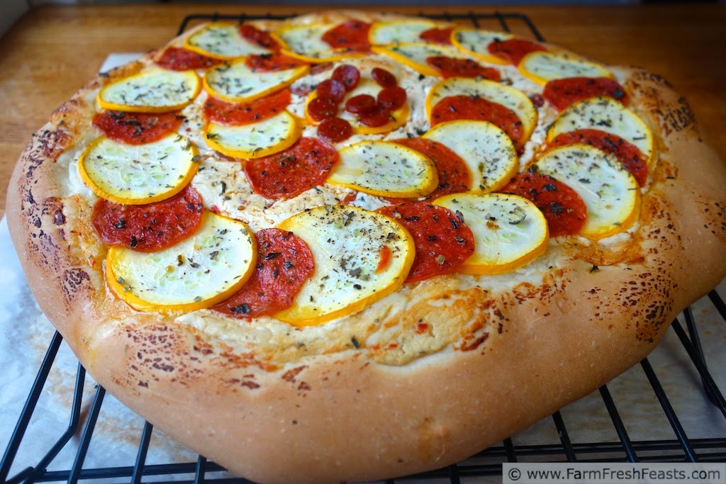 Pepperoni and Yellow Squash Pizza | Farm Fresh Feasts