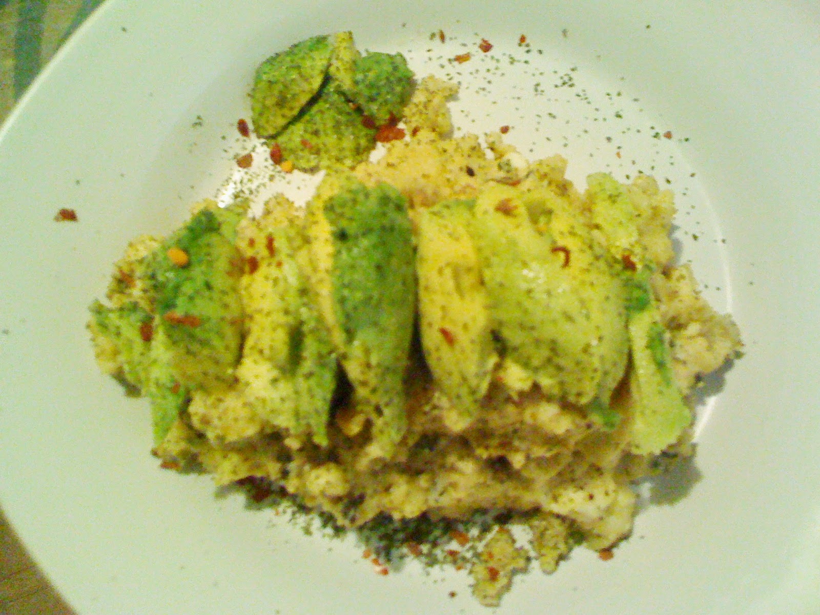 AfroVeganChick Vegan Cheesy Grits, Tempeh, And Avocado