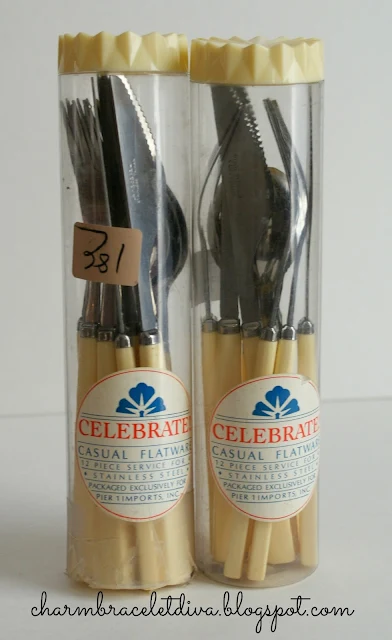 Celebrate casual flatware Pier 1 Imports knives forks spoons bakelite celluloid handles