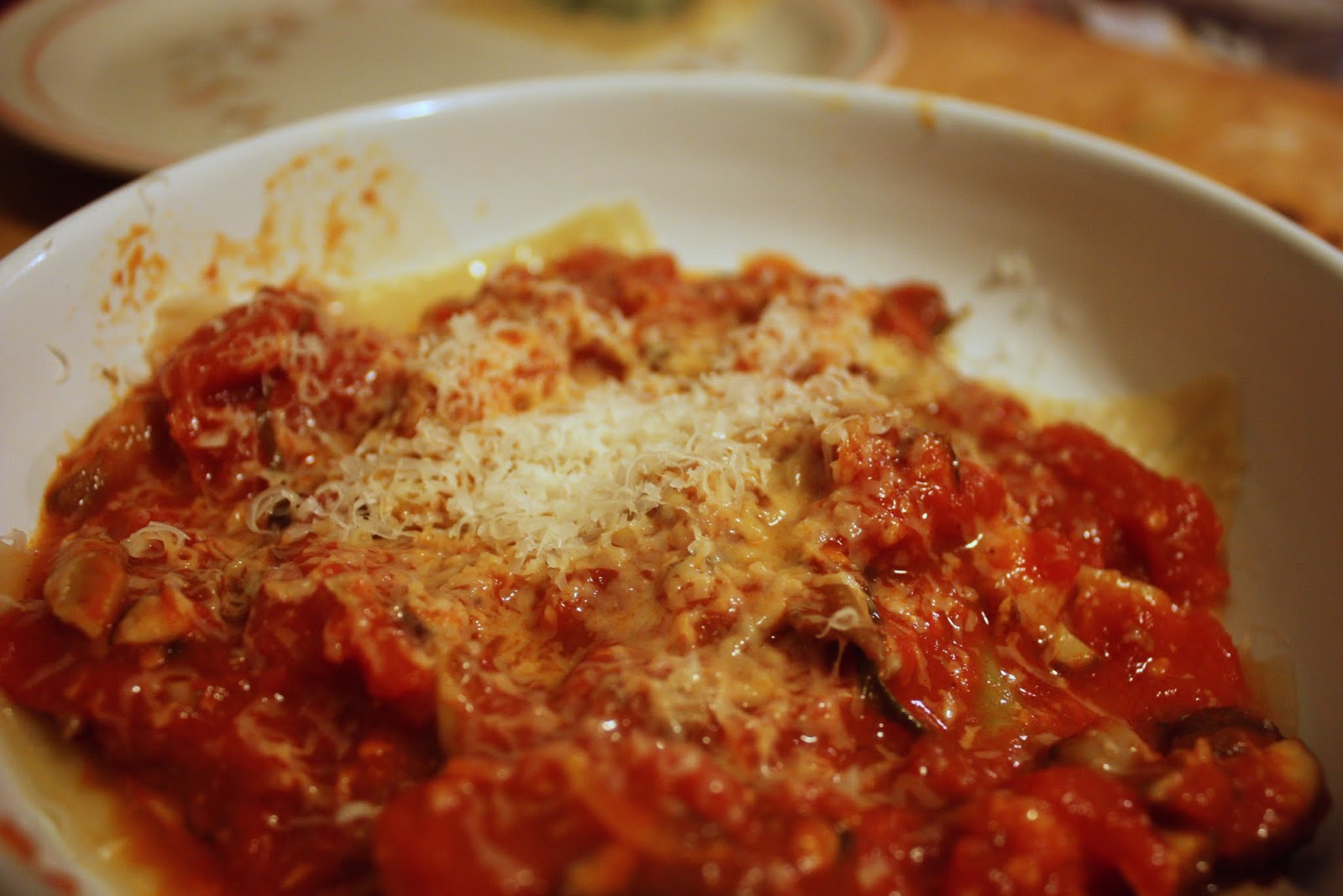 we eat. happy. spinach & mushroom ravioli.