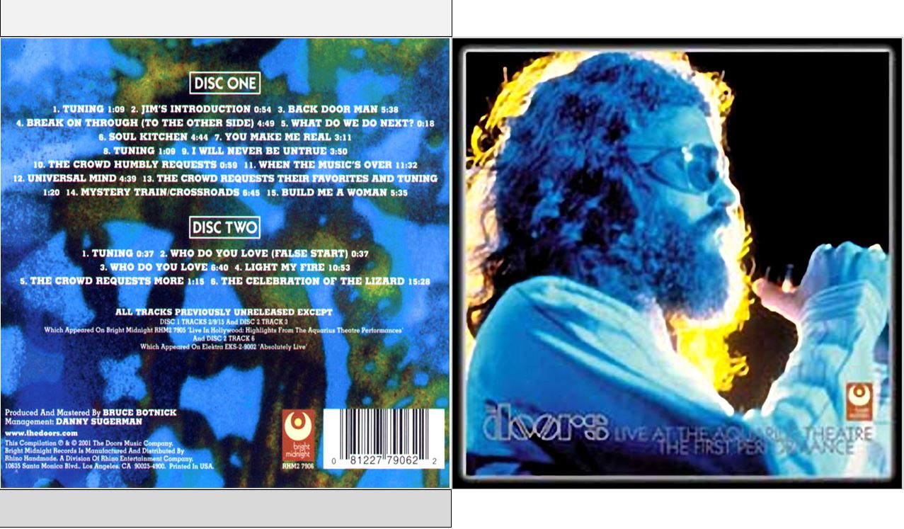 Musicollection The Doors Live At The Aquarius Theatre The