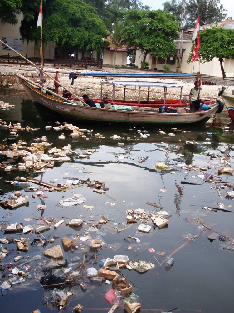 Jakarta Bay, moaning crushed Pollutants | Pollution Image Info