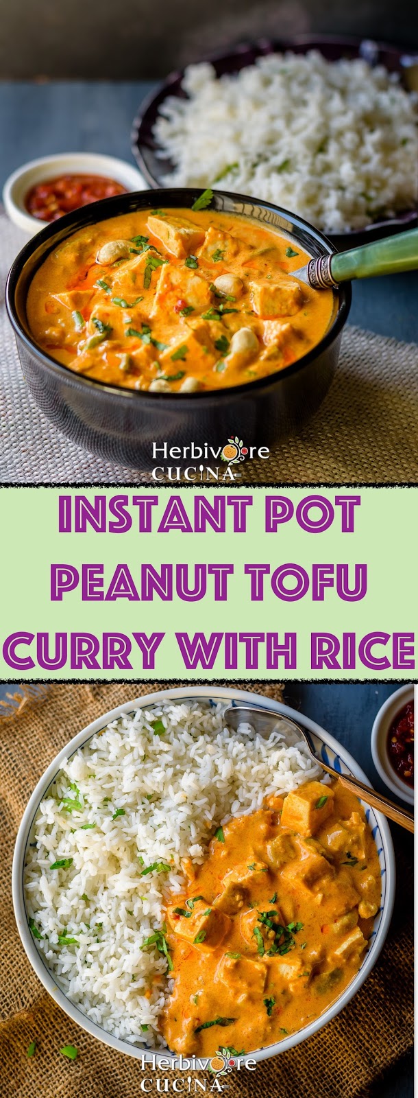 Herbivore Cucina Instant Pot Peanut Tofu Curry with Rice