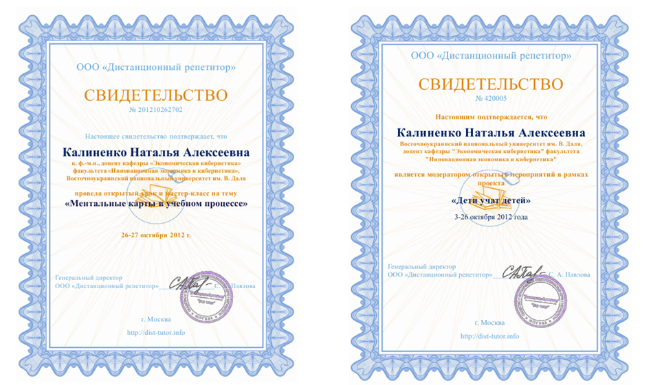 Обучение: октября 2012