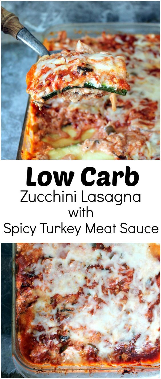 Low Carb Zucchini Lasagna with Spicy Turkey Meat Sauce Moms Cooking