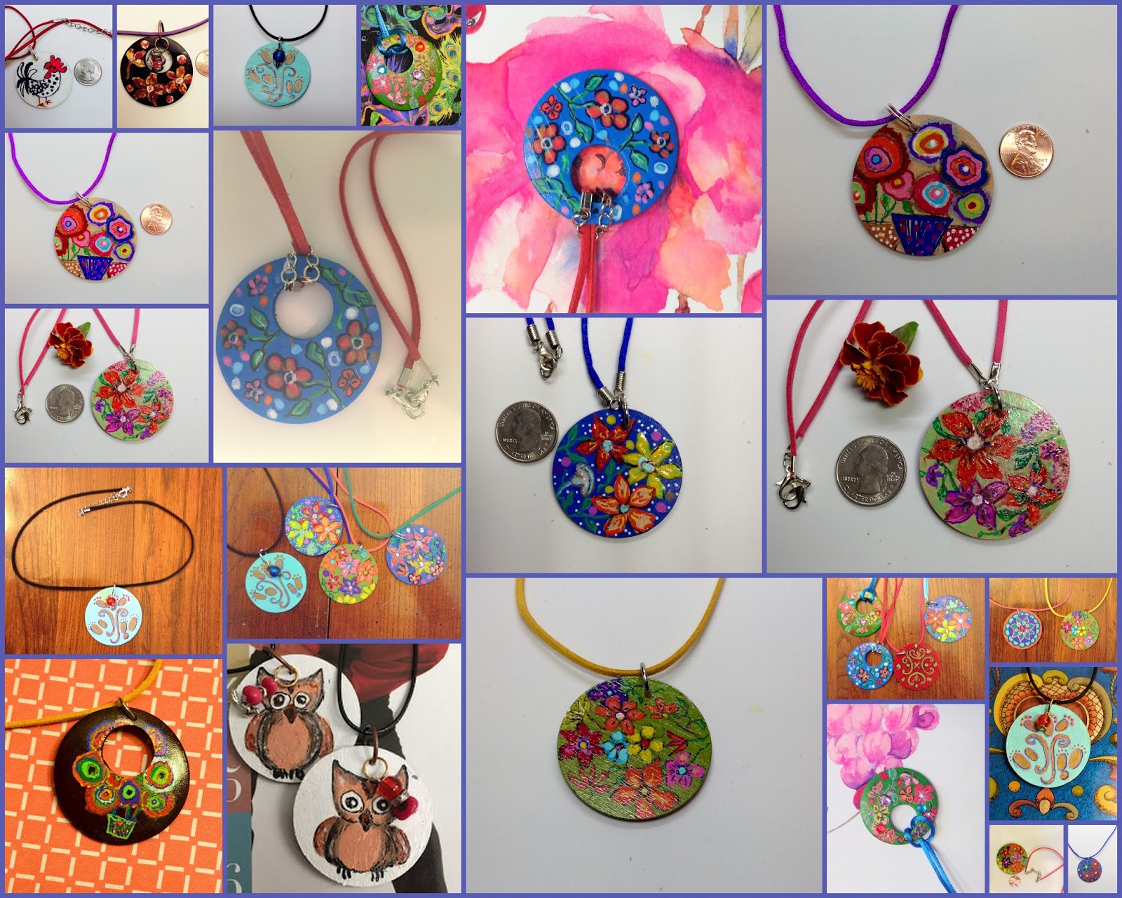 Nancy's Arts & Crafts Painted Wooden Discs for Necklaces