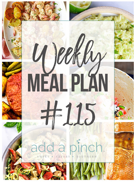 INTERNATIONAL:  Weekly Meal Plan #115 from Just a Pinch