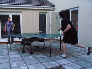 A shell-shocked Richard attempts to score a point against the merciless Seve