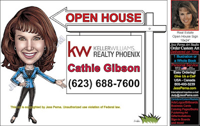KW Open House Sign Caricatures Street Signs