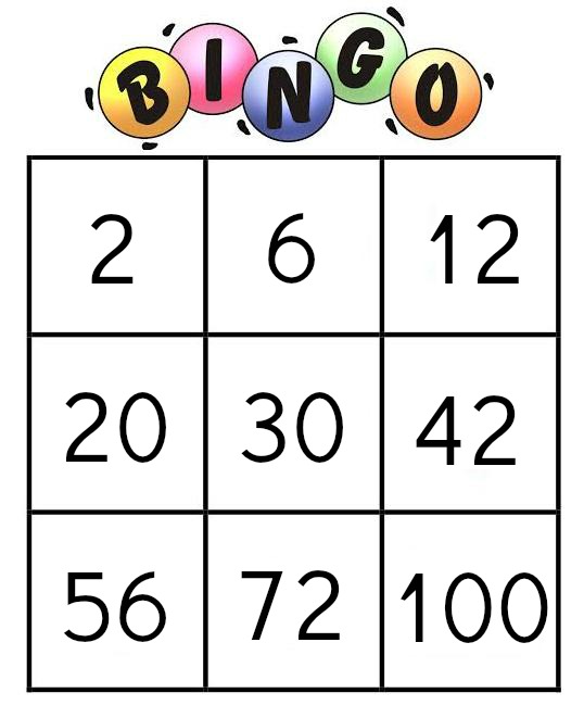 RECURSOS y ACTIVIDADES para Educación Infantil Bingo de las Tablas de