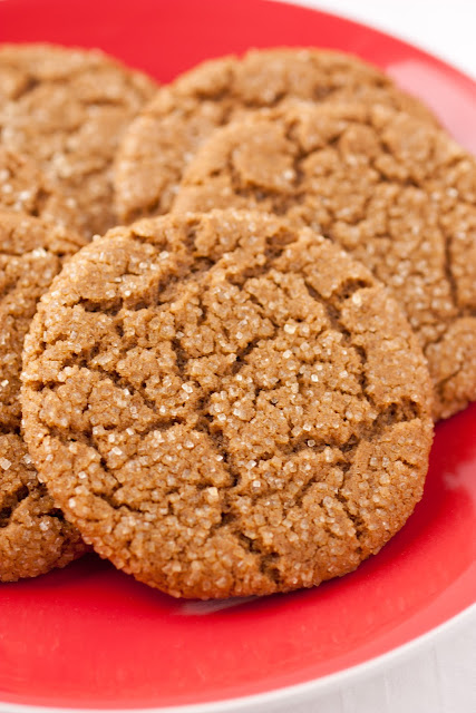 A close up of a ginger cookie sprinkled with sugar