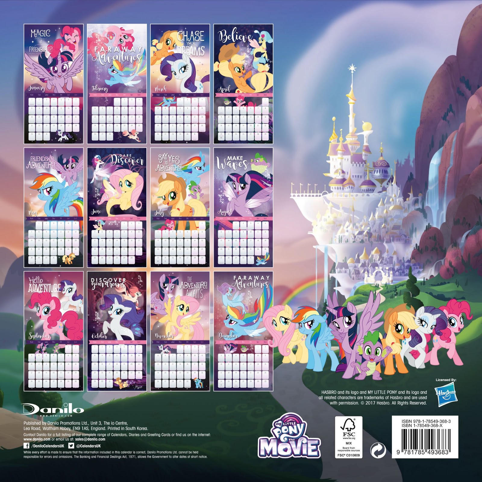 Equestria Daily MLP Stuff! My Little Pony Movie Calendar Officially