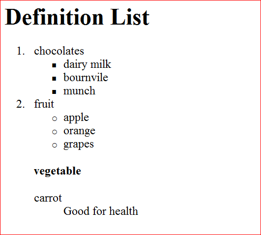 HTML has three basic forms of lists | Java interview questions with answer