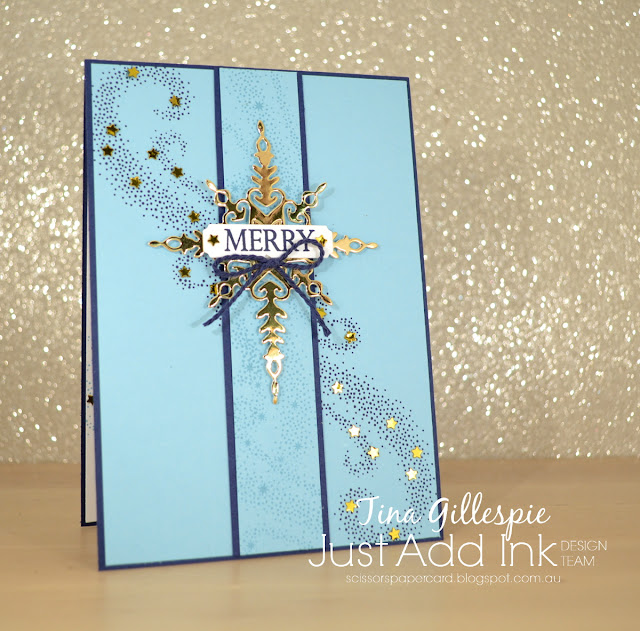 scissorspapercard, Stampin' Up!, Just Add Ink, Star Of Light, Merry Christmas To All, Starlight Thinlits, Merry Christmas Thinlits