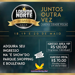 Locais de Vendas dos Ingressos Louvor Norte 2018