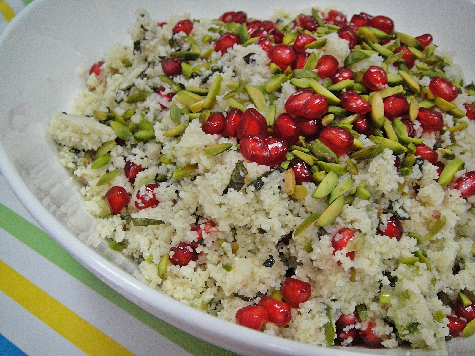 Maryam's Culinary Wonders 442. Pistachio Mint Couscous Salad