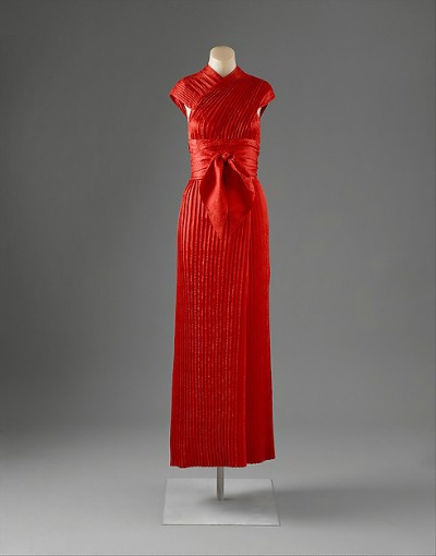 Claire McCardell evening dress displayed on mannequin