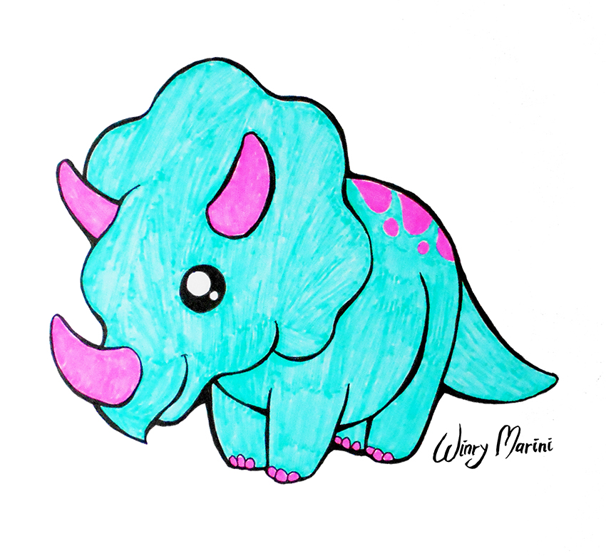 Art and Lore Cute Triceratops