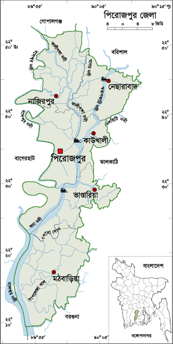 Map Of Pirojpur District Bangladesh Map All: Pirojpur Map