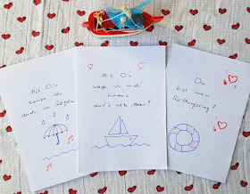 DIY: Maritime Valentinstagkarten - einfach und von Herzen! Diese schöne Grußkarte könnt Ihr zum Valentinstag verschenken - aber nicht nur dann!