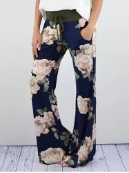 floral wide leg pants