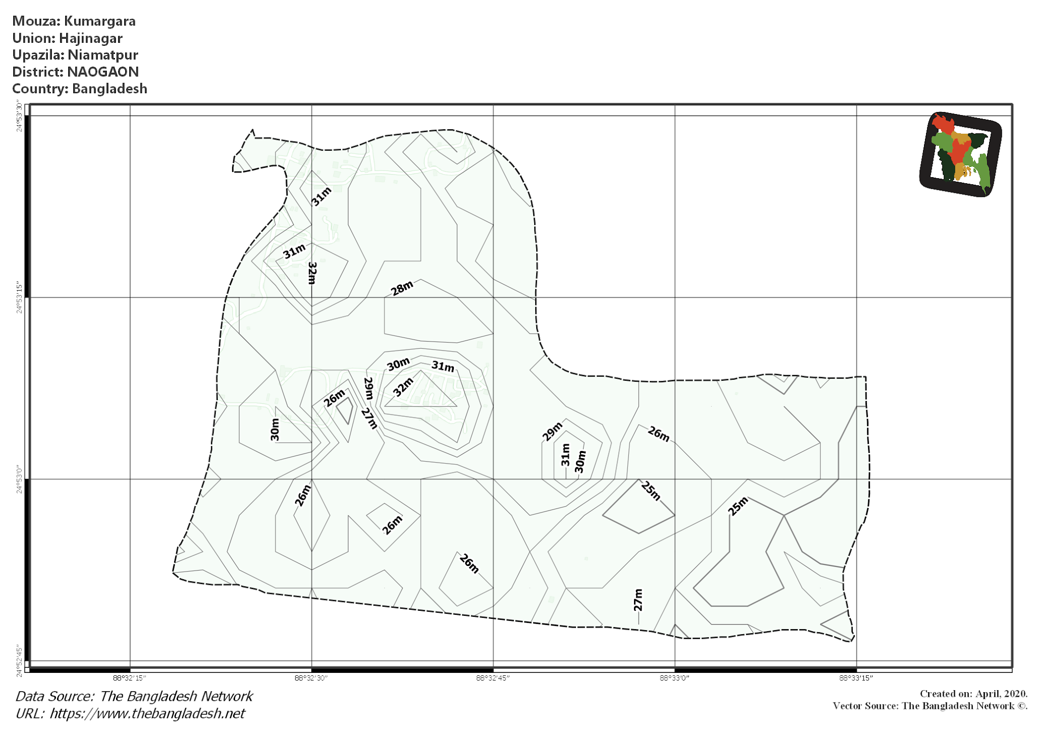 Map of Kumargara Mouza of Niamatpur Upazila, NAOGAON Map of Kumargara Mouza of Niamatpur Upazila, NAOGAON, Bangladesh.