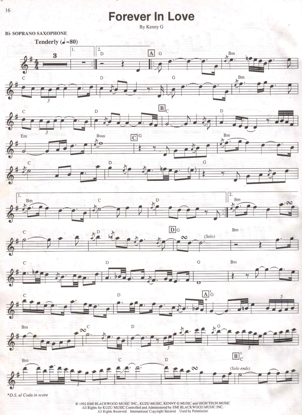 Forever in Love para saxo soprano Kenny G Partituras y pistas para saxo Sheet music and