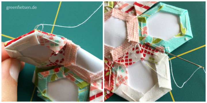 Tutorial 2 | Hexies mit dem Überwendlingsstich zusammennähen (English Paper Piecing)