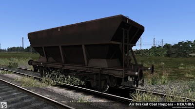 Fastline Simulation - HBA/HEA Coal Hoppers: A weathered HBA hopper that's seen some heavy use and must soon be due its trip to works for respringing.