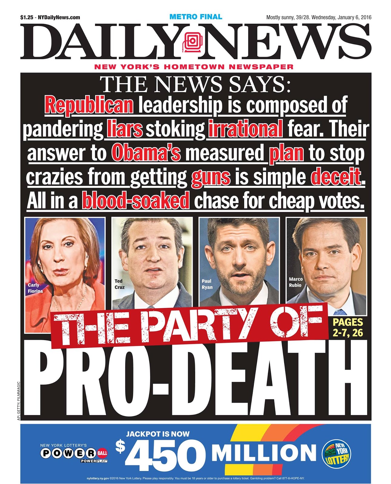 The Randy Report Today's Cover Of The New York Daily News