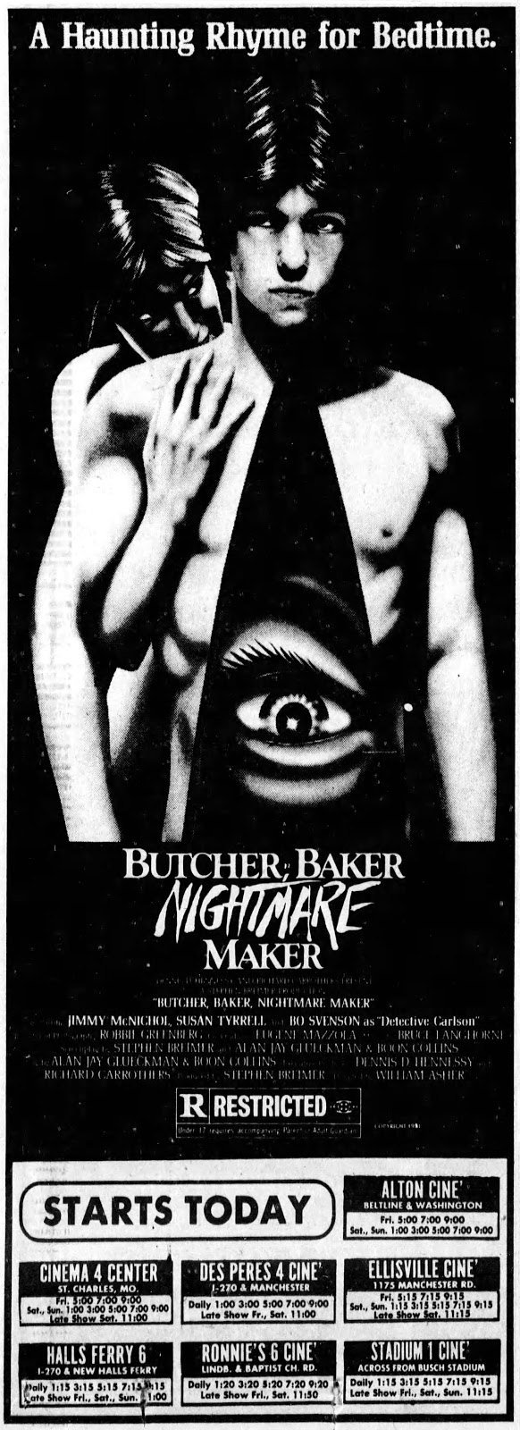 TEMPLE OF SCHLOCK Movie Ads of the Week BUTCHER, BAKER, NIGHTMARE
