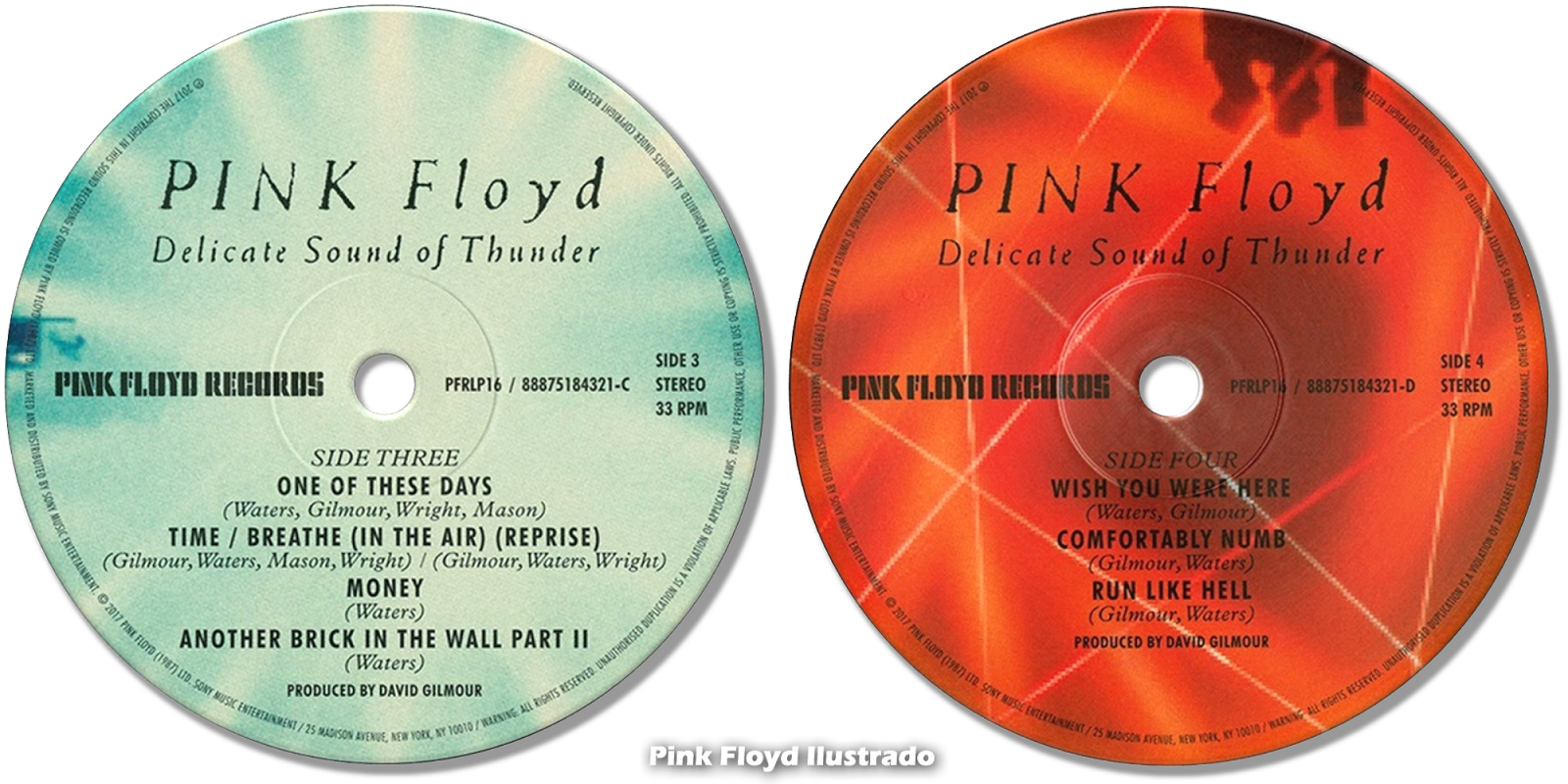 Pink Floyd Ilustrado Delicate Sound of Thunder L.P Vinyl E.U 2017