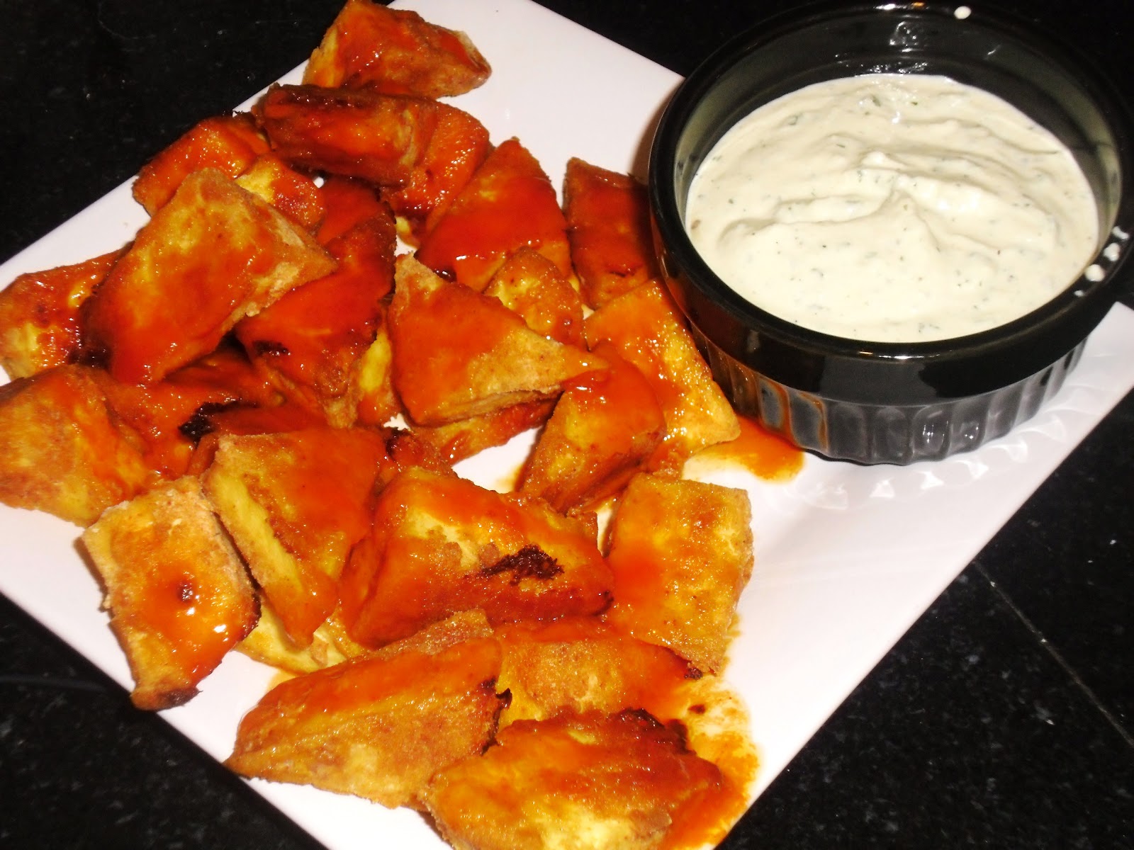 kp in the kitch: buffalo tofu bites.