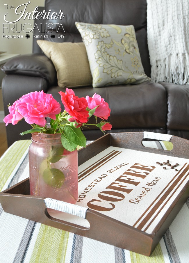 Faux Snakeskin Wood Tray Stenciled With Stain Interior Frugalista