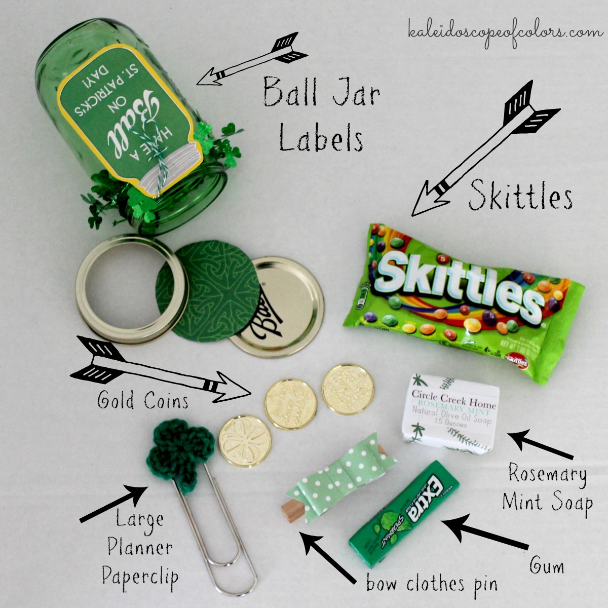 Kaleidoscope of Colors St. Patrick's Day Ball Jar Gifts