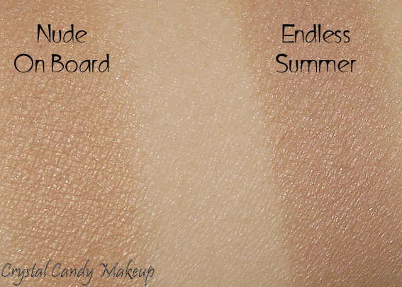 Bronzer longue tenue 16 Hour Endless Summer de Too Faced - Review - Swatch - Chocolate Soleil - Nude on Board MAC Temperature Rising