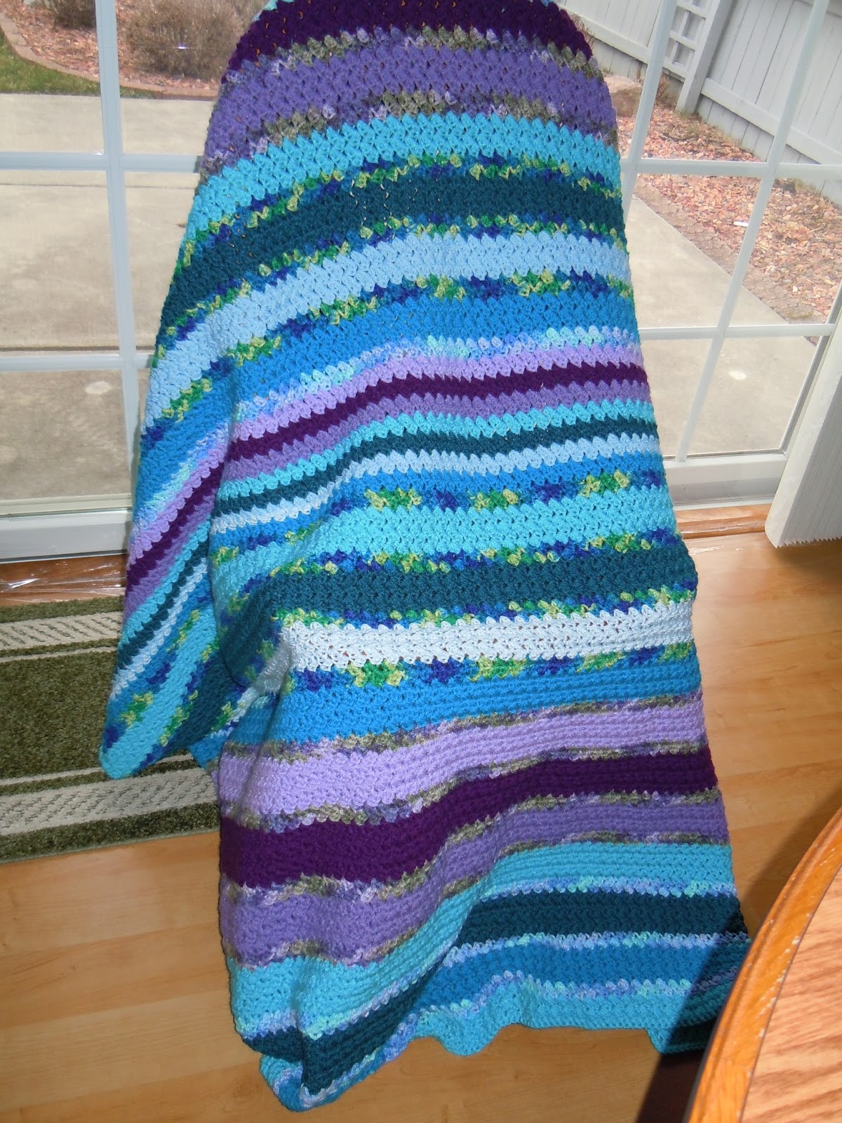 Shades of Blue, Green and Purple Crochet Afghan Patterns