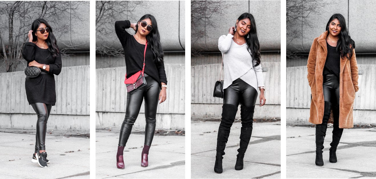 black leather leggings outfit