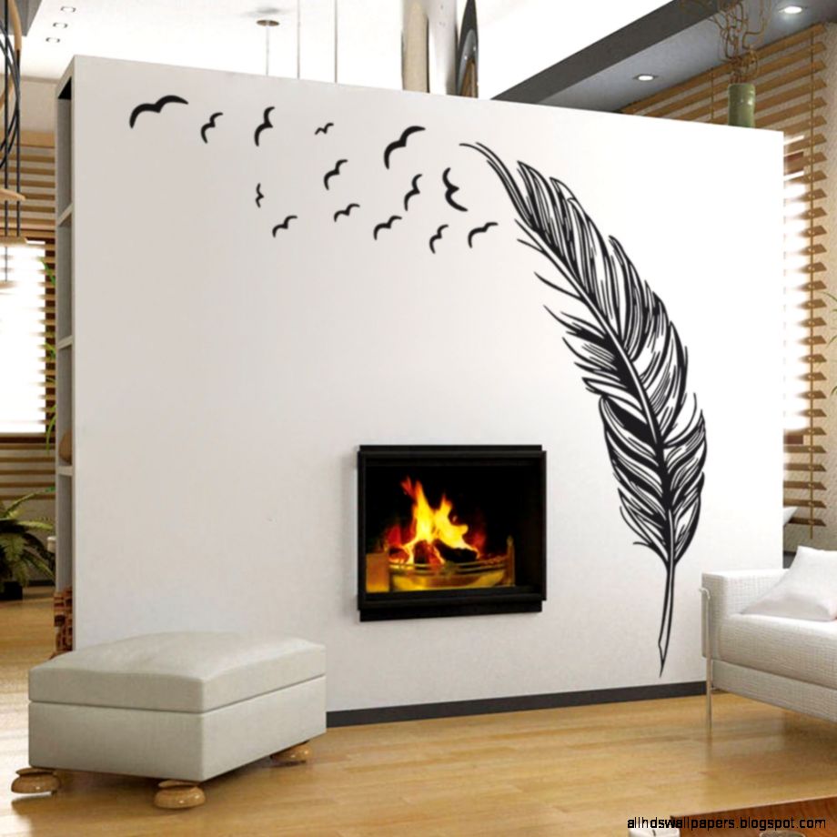 Buy Large Feather Wall sticker Home Decor Plume