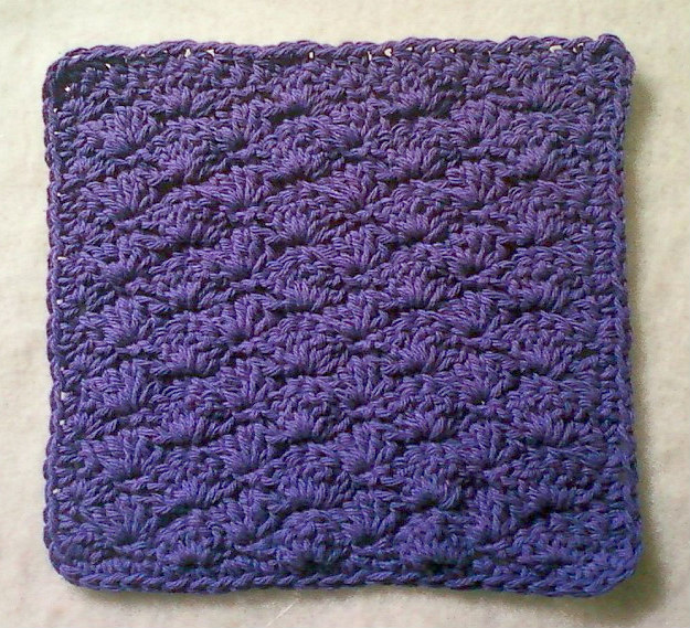 Simple Shell Dishcloth Free Crochet Pattern