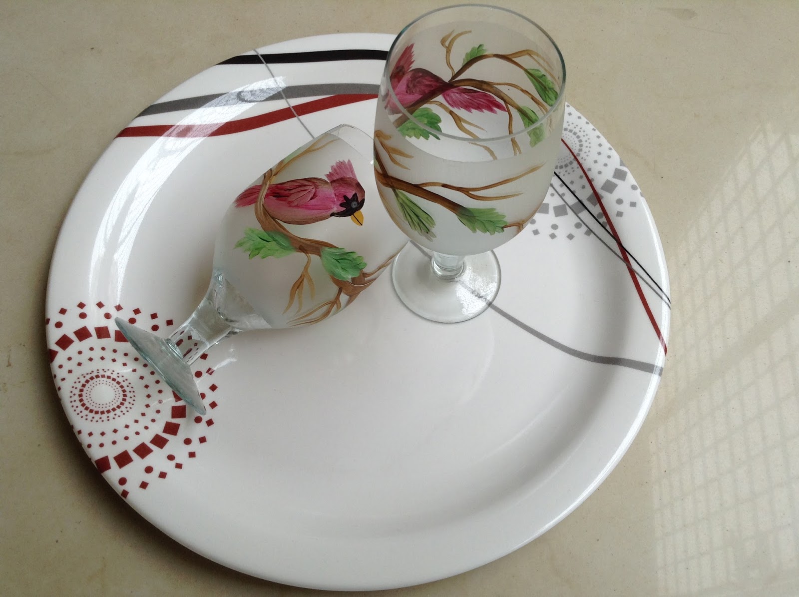 The Craft Shop Blog Frosted Glass with Folkart Glass and Tile Medium