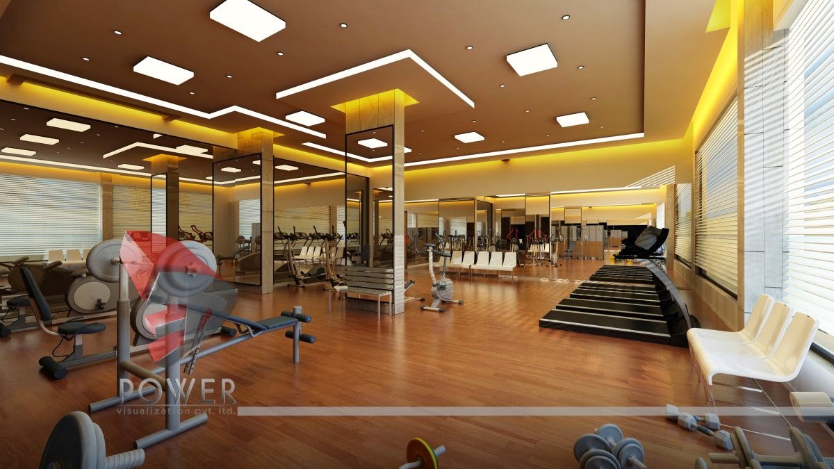 Floor & Ce-ling Of Gym In 3D