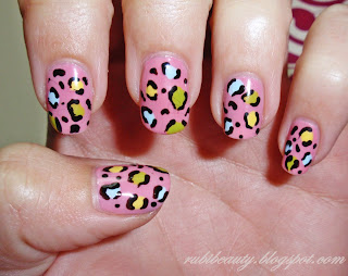 rubibeauty pink leopard nails