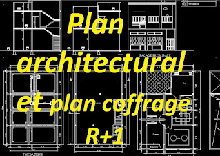 Plan génie civil pour bâtiment R+1